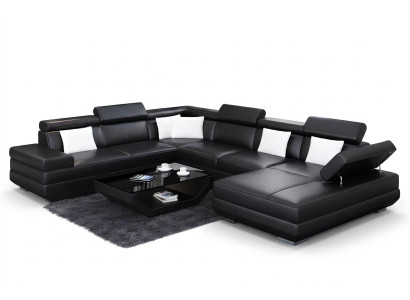 Sofa living room leather XXL couch upholstery landscape modern designer