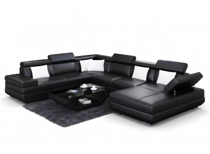 Sofa living room leather XXL couch upholstery landscape modern designer