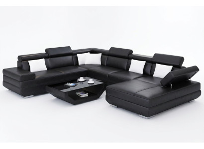 Corner sofa living room design modern sectional leather upholstery couch sofa