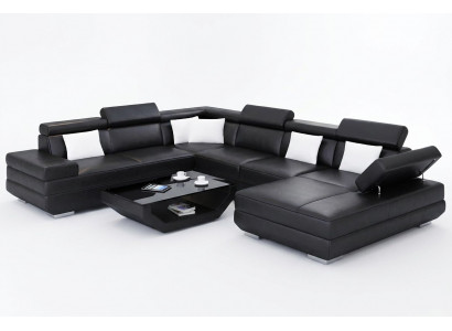 Corner sofa living room design modern sectional leather upholstery couch sofa