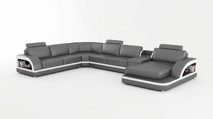 Living room leather XXL couch sofa upholstery landscape modern designer