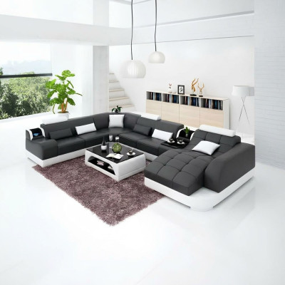 Living room design corner sofa furniture modern corner couch leather upholstery couch