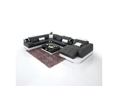 Living room design corner sofa furniture modern corner couch leather upholstery couch