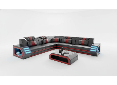 Leather cushion design living room corner sofa corner couch sofa L-shaped seating area