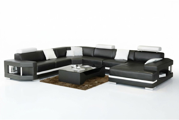 Modern design living room corner sofa furniture leather upholstered couch
