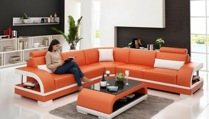 Leather sofa corner sofa upholstery corner suite sofa upholstery couch set living landscape