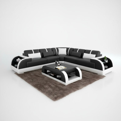 Modern design corner sofa living room furniture corner couch leather upholstery couch