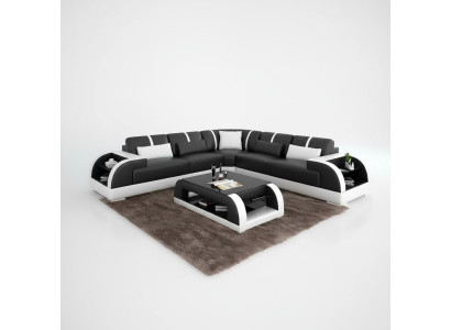 Modern design corner sofa living room furniture corner couch leather upholstery couch