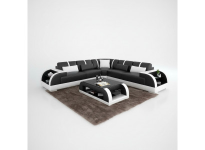 Modern design corner sofa living room furniture corner couch leather upholstery couch