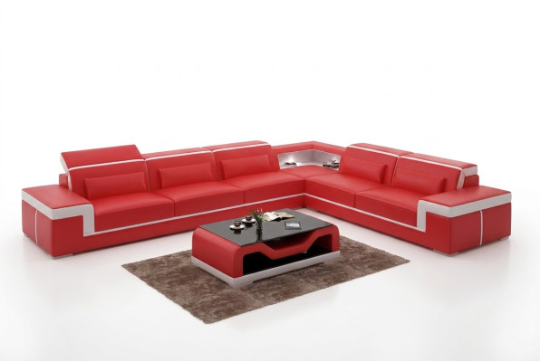 Design living room corner sofa furniture corner couch leather upholstery couch sofa L-shape + table