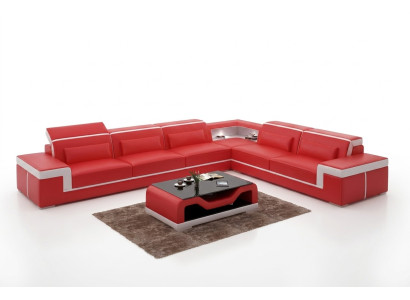 Design living room corner sofa furniture corner couch leather upholstery couch sofa L-shape + table