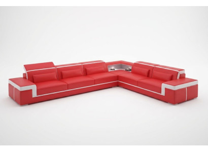 Leather cushion design corner sofa living room sectional couch L-shaped sofa landscape