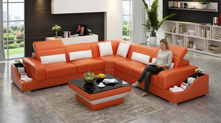Designer furniture corner sofa living room corner couch leather upholstery couch sofa