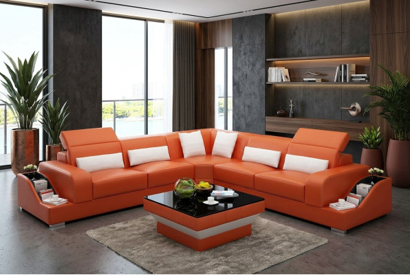 Corner sectional, leather sofa, corner sofa, upholstered furniture, upholstered couch, suite, living area.