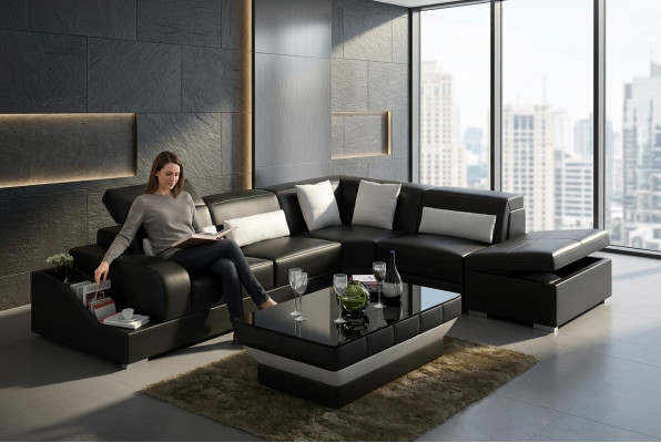 Modern design corner couch corner sofa living room leather upholstered couch sofa