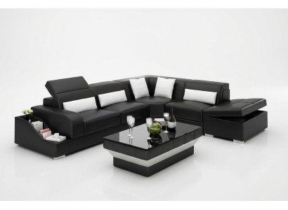 Suite, corner suite, sofa, leather sofa, corner sofa, upholstery, upholstered couch, living landscape.