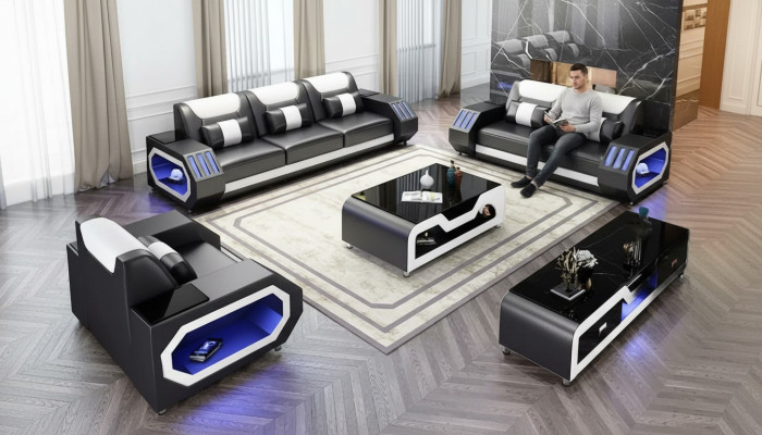 Modern leather sofa set couch upholstered sofa sets leather sofa sideboard new