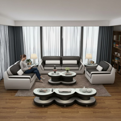 Designer sofa leather sofa suite 3-2-1 seater modern sofa living landscape