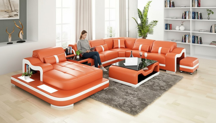Design U-shaped corner sofa living landscape designer sofa leather sofa corner set upholstery