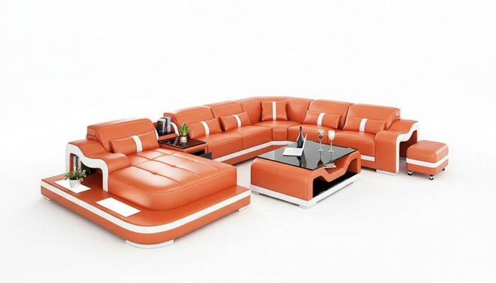 Design U-shaped corner sofa living landscape designer sofa leather sofa corner set upholstery