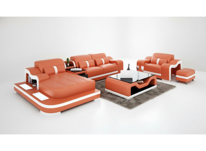 Designer sofa corner sofa L shape armchair seat cushion upholstery living landscape leather sofa