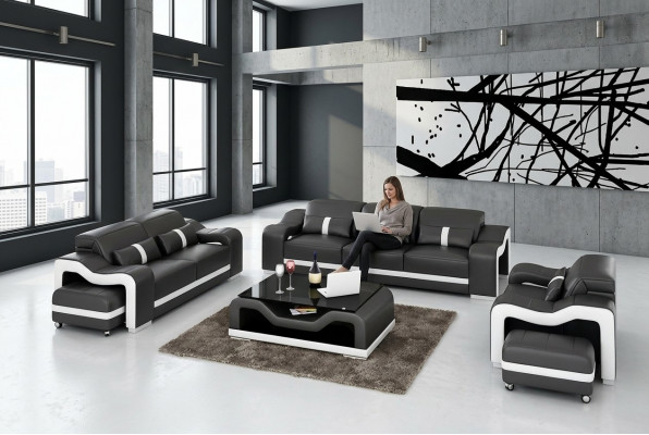 Sofa set 321 seater leather sofa modern sofa living room landscape designer