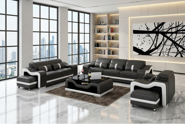 Sofa set 321 seater leather sofa modern sofa living room landscape designer
