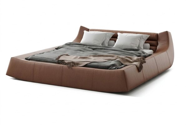 Designer bed double beds modern hotel leather fabric double bed