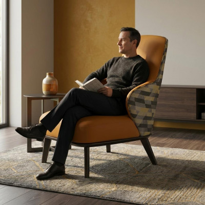 Modern armchair upholstered armchair wing sofa couch designer club chair reclining
