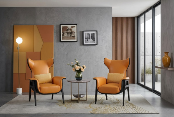 Modern armchair upholstery armchair relax wing sofa couch designer club