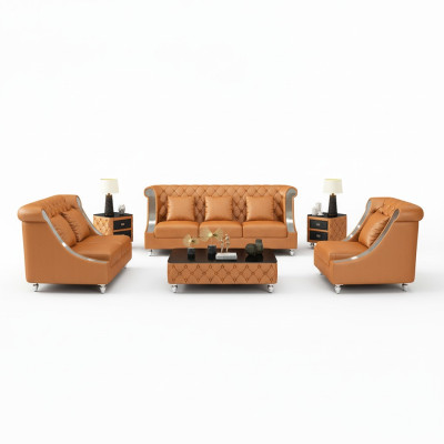 Design living landscape sofa set 3+2 seater leather sofa living room Chesterfield