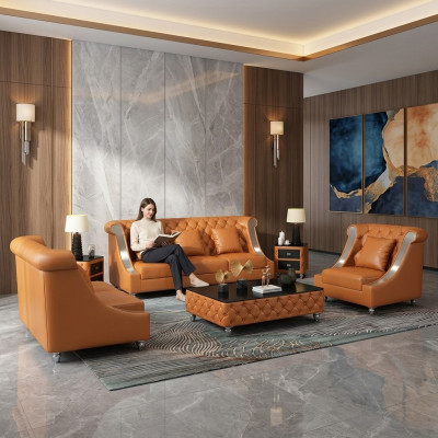 Modern sofa couch 3-seater Chesterfield leather sofa three-seater couches