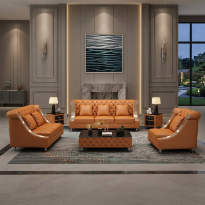 Modern sofa couch 3-seater Chesterfield leather sofa three-seater couches