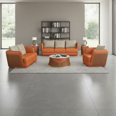 Italian designer living room furniture leather sofa couch set sofa couch set