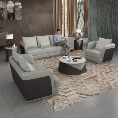 Sofa 3 Seater, Three-Seater Design Sofa, Leather Sofa, Modern Sofa, Couches