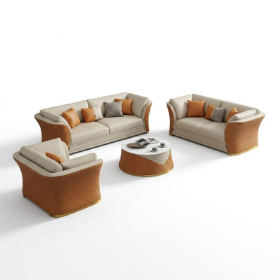 Three-seater Italian style furniture sofa 3-seater modern sofa leather sofa
