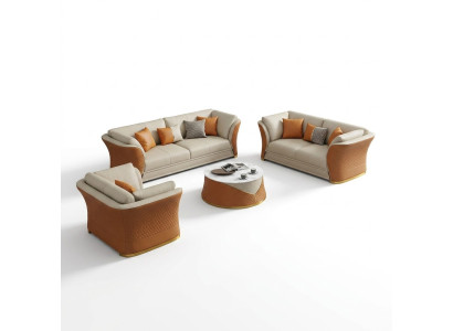 Three-seater Italian style furniture sofa 3-seater modern sofa leather sofa