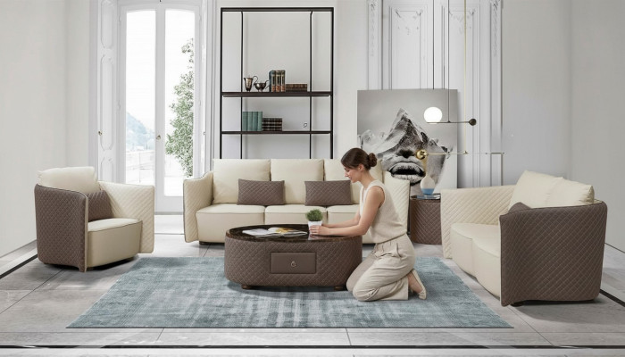 Design leather sofa couch upholstery set sofa 3-2-1 seater classic couches new