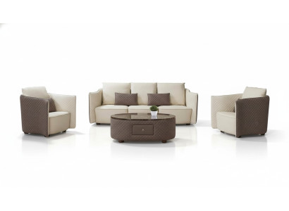 Design leather sofa couch upholstery set sofa 3-2-1 seater classic couches new