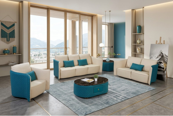 Three-seater Italian style sofa 3-seater modern sofa leather sofa couch
