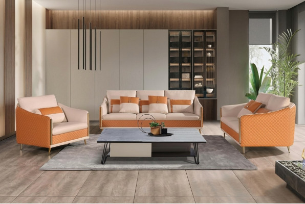 Designer sofa 3-seater modern sofa living landscape leather sofa