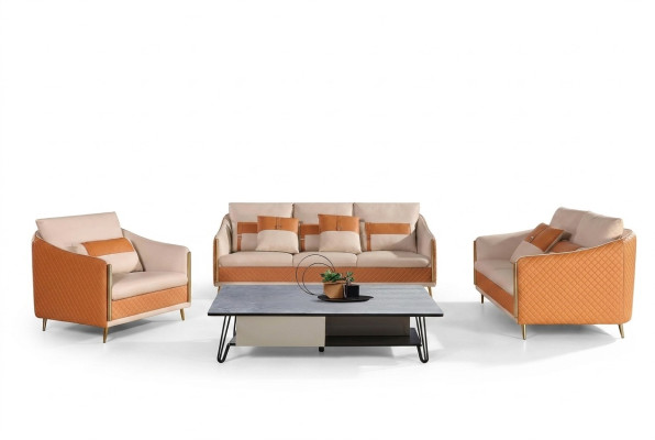 Designer sofa 3-seater modern sofa living landscape leather sofa