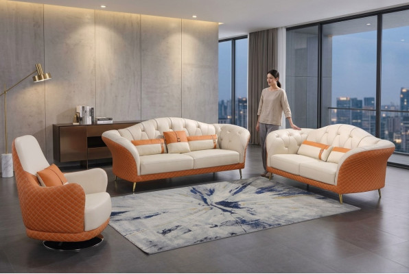 Exclusive Upholstered Designer Furniture 32-Seater Sofa Set 2-Piece Living Landscape