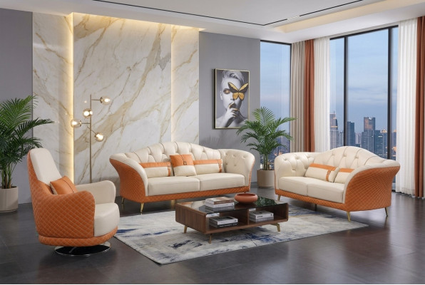 Exclusive Upholstered Designer Furniture 32-Seater Sofa Set 2-Piece Living Landscape