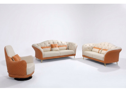Exclusive Upholstered Designer Furniture 32-Seater Sofa Set 2-Piece Living Landscape