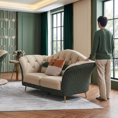 Three-seater Italian style furniture sofa 3-seater modern sofa leather sofa couch