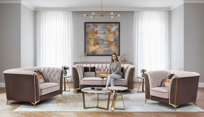 Leather sofa designer sofa set 321-seater modern sofa living landscape new