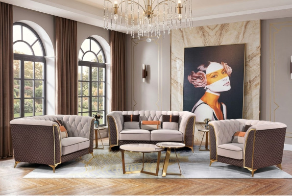 Exclusive Upholstered Furniture 32-Seater Sofa Set 2-piece Designer Living Landscape