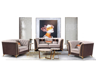 Exclusive Upholstered Furniture 32-Seater Sofa Set 2-piece Designer Living Landscape