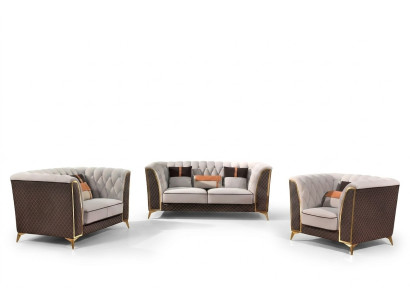 Three-seater sofa, 3-seater designer leather sofa, three-seater Italian style furniture
